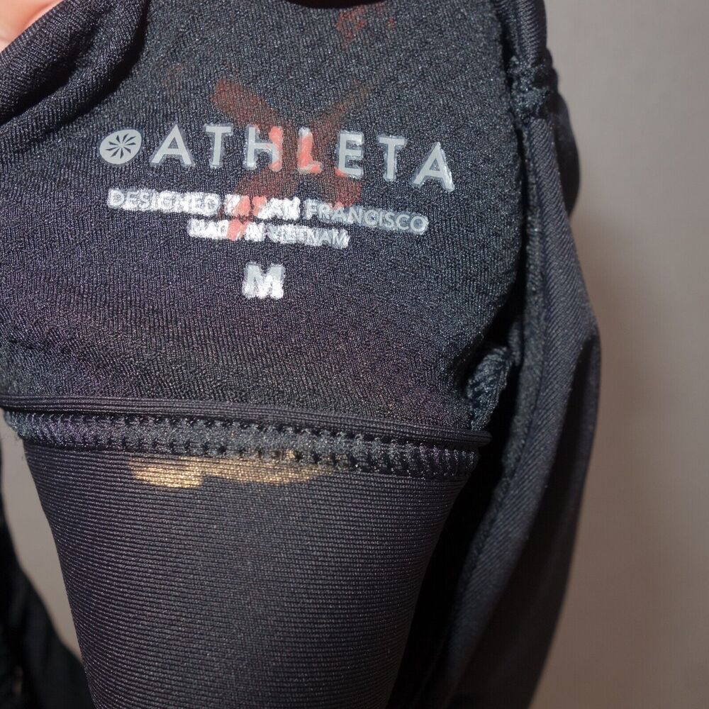 Athleta Women's Medium Tank Top 2-In-1 Ultimate Support Sleeveless Black NEW - Picture 8 of 8